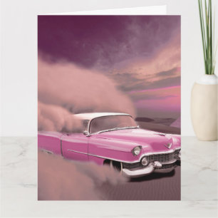 RETRO PINK CADDY BLANK GREETKARTEN KARTE