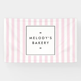 Retro Pink Candy Stripes Bäckerei Banner