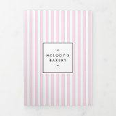 Retro Pink Candy Stripes Bakery Catering Broschüre (Cover)