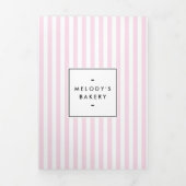 Retro Pink Candy Stripes Bakery Catering Broschüre (Cover)