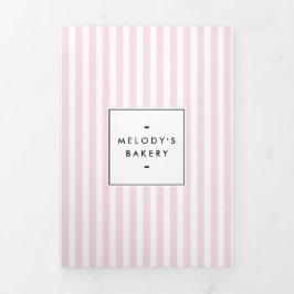 Retro Pink Candy Stripes Bakery Catering Broschüre