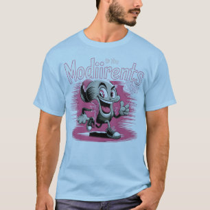 Retro-Pink-Cartoon-Charakter-T-Shirt T-Shirt