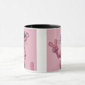 Retro Pink Cartoon Panther Kaffeetasse |  (Zentrum)