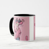 Retro Pink Cartoon Panther Kaffeetasse |  (Vorderseite Links)