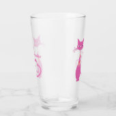 Retro Pink Cat Slinky 50er 60er Art Deco Drinken Glas (Rechts)