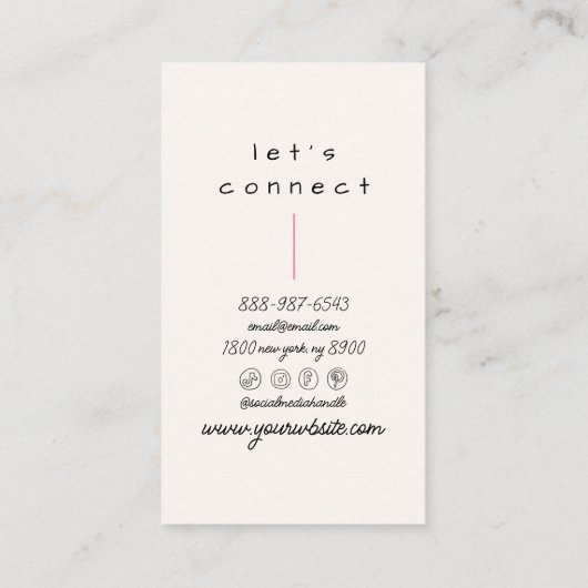 Retro Pink Checkered Trendy Boho Funky Girly Fun Visitenkarte (Rückseite)