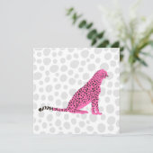 Retro Pink Cheetah Wilde Katze Feiertagskarte (Stehend Vorderseite)
