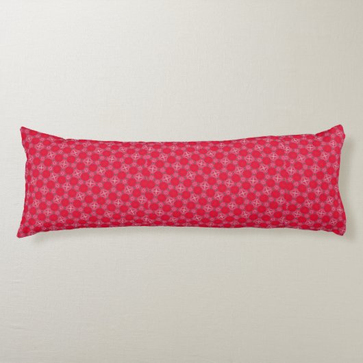 Retro Pink Clover Pattern Body Pillow Seitenschläferkissen (Vorderseite)