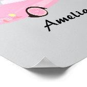 Retro Pink Convertible Child Name Poster (Ecke)
