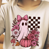 Retro Pink Coquette Ghost Girl mit Bow Halloween T-Shirt