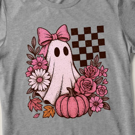 Retro Pink Coquette Ghost Girl mit Bow Halloween Tri-Blend Shirt