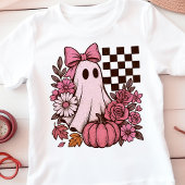 Retro Pink Coquette Ghost Girl mit Bow Halloween Tri-Blend Shirt