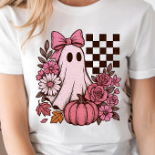 Retro Pink Coquette Ghost Girl mit Bow Halloween Tri-Blend Shirt