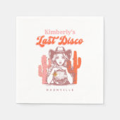 Retro Pink Cowgirl Last Disco Bachelorette Party Serviette (Vorderseite)