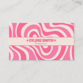 Retro Pink Cream QR Code 70s Boho Groovy Girly  Visitenkarte (Vorderseite)