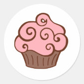 Retro Pink Cupcake Stickers (Vorderseite)