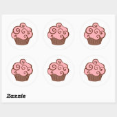 Retro Pink Cupcake Stickers (Blatt)