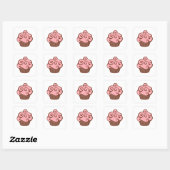 Retro Pink Cupcake Stickers (Blatt)