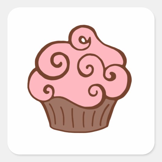 Retro Pink Cupcake Stickers (Vorderseite)