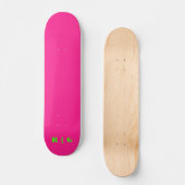 Retro Pink Custom Monogram Initial Neon Green chic Skateboard (Vorderseite)