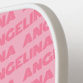 Retro Pink Custom Name Pickleball Paddle 70s (Linke Seite)