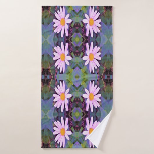 Retro Pink Daisy Blume Pattern Badehandtuch (Badehandtuch)