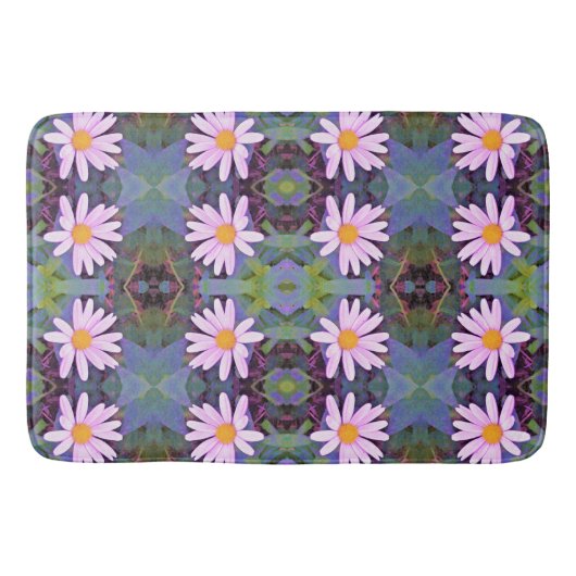Retro Pink Daisy Blume Pattern Badematte (Vorderseite)