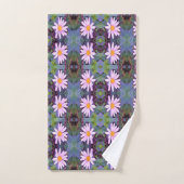 Retro Pink Daisy Blume Pattern Badhandtuch Set (Handtuch)