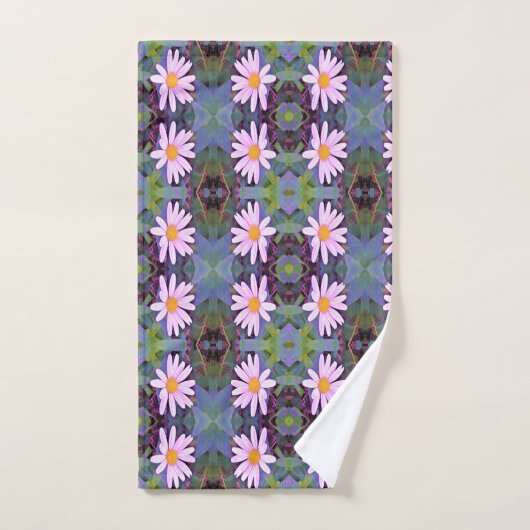 Retro Pink Daisy Blume Pattern Badhandtuch Set (Handtuch)
