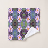 Retro Pink Daisy Blume Pattern Badhandtuch Set (Waschlappen)
