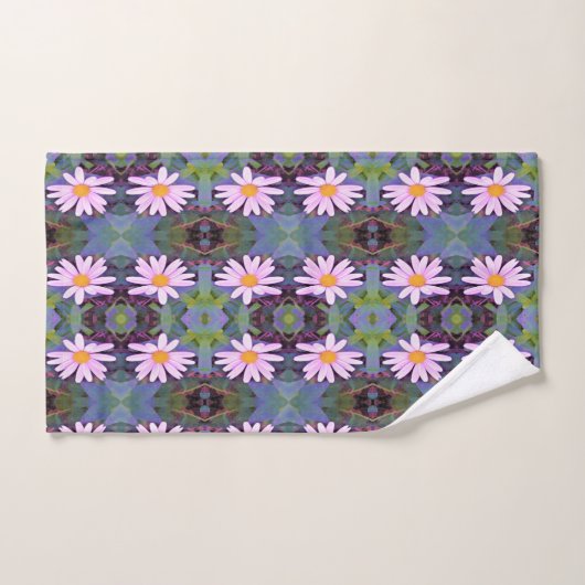 Retro Pink Daisy Blume Pattern Badhandtuch Set (Handtuch)