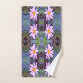 Retro Pink Daisy Blume Pattern Badhandtuch Set (Handtuch)