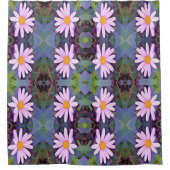Retro Pink Daisy Blume Pattern Duschvorhang (Vorderseite)
