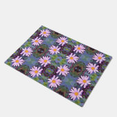 Retro Pink Daisy Blume Pattern Fußmatte (Schrägansicht)