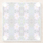 Retro Pink Daisy Blume Pattern Glasuntersetzer (Rückseite)