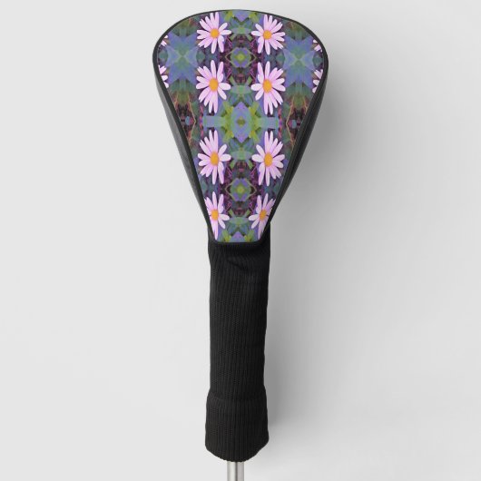 Retro Pink Daisy Blume Pattern Golf Headcover (Vorderseite)