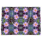 Retro Pink Daisy Blume Pattern Große Geschenktüte (Vorderseite)