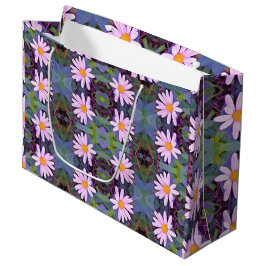 Retro Pink Daisy Blume Pattern Große Geschenktüte