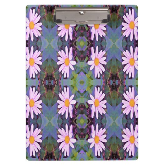 Retro Pink Daisy Blume Pattern Klemmbrett (Vorderseite)