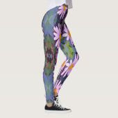 Retro Pink Daisy Blume Pattern Leggings (Rechts)