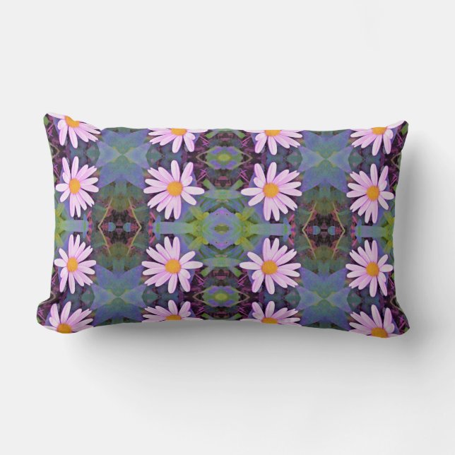 Retro Pink Daisy Blume Pattern Lendenkissen (Vorderseite)