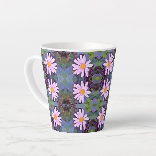 Retro Pink Daisy Blume Pattern Milchtasse (Linke Ecke)