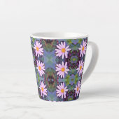 Retro Pink Daisy Blume Pattern Milchtasse (Rechte Ecke)
