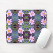 Retro Pink Daisy Blume Pattern Mousepad (Mit Mouse)