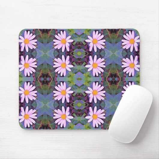 Retro Pink Daisy Blume Pattern Mousepad (Mit Mouse)