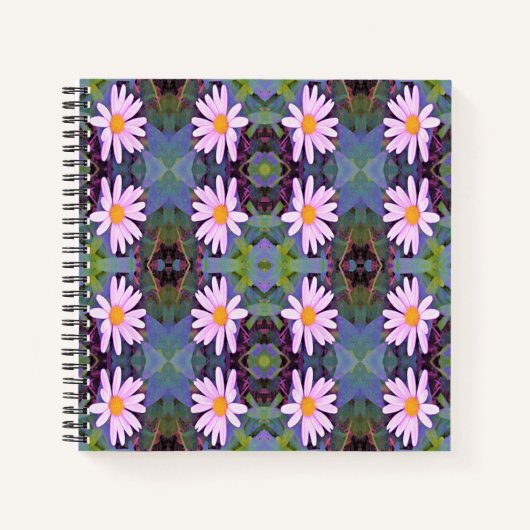 Retro Pink Daisy Blume Pattern Notizblock (Vorderseite)