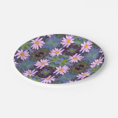 Retro Pink Daisy Blume Pattern Pappteller (Schrägansicht)