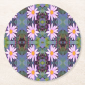 Retro Pink Daisy Blume Pattern Runder Pappuntersetzer (Vorderseite)
