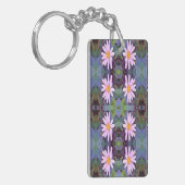 Retro Pink Daisy Blume Pattern Schlüsselanhänger (Vorderseite links)
