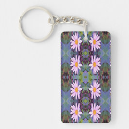 Retro Pink Daisy Blume Pattern Schlüsselanhänger
